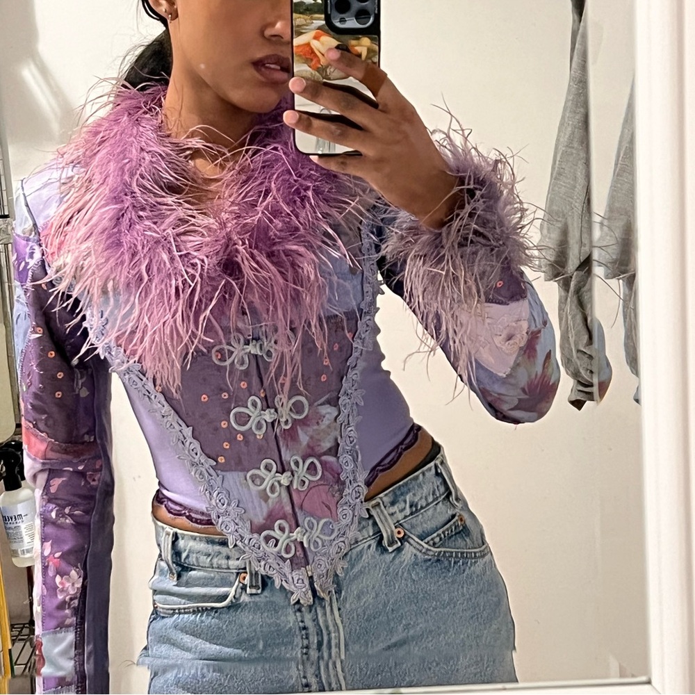 Catwalk Collection Feather Trim Corset